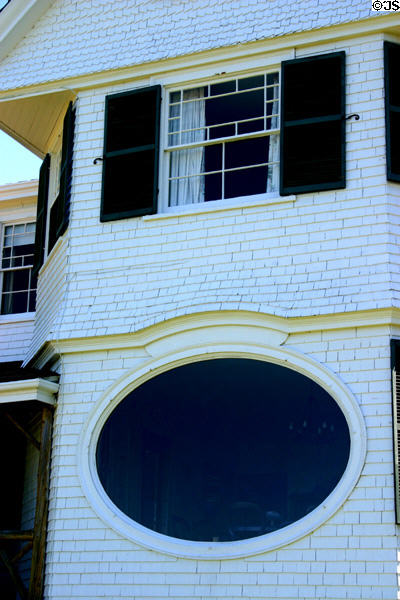 Oval window of Hubbard cottage at Campobello. NB.