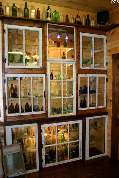 Bottle collection of Hudson Oddities in Richibucto. NB.