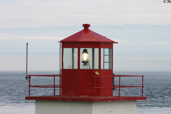 Lamp of West Quaco lighthouse on Bay of Fundy. NB.