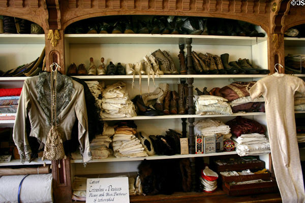 Clothing & shoes display at Barbours General Store museum. Saint John, NB.
