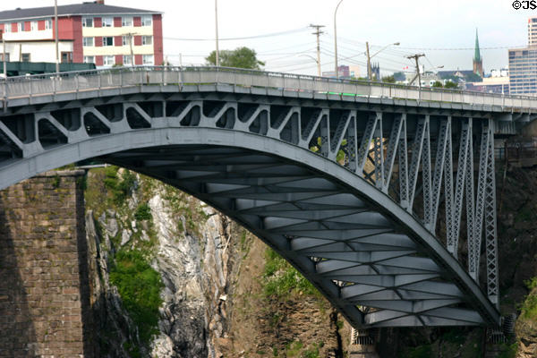 Iron struts of Reversing Falls Bridge. Saint John, NB.