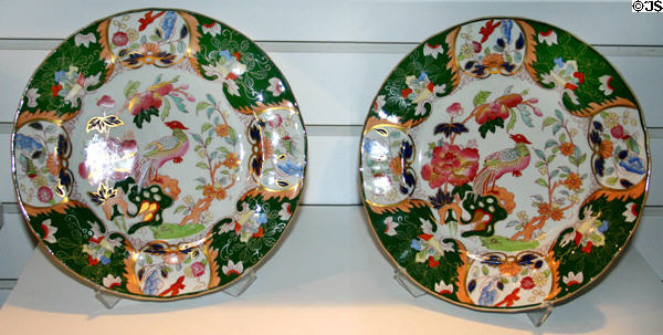 English Staffordshire fish plates (c1862-83) at New Brunswick Museum. Saint John, NB.