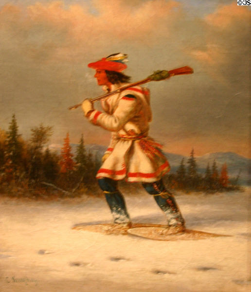 Painting of Coureur-de-bois (1855) by Cornelius Krieghoff at New Brunswick Museum. Saint John, NB.