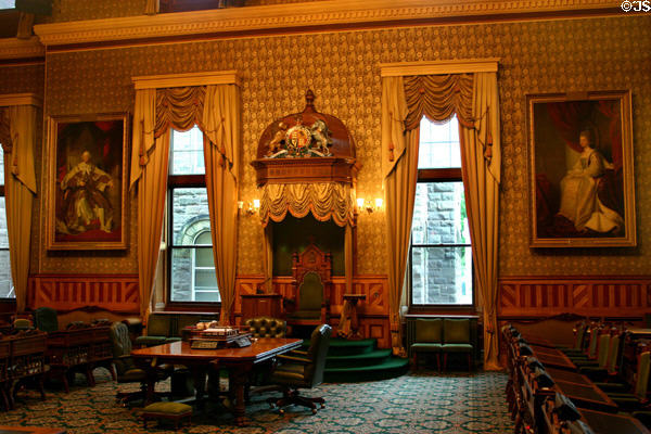 Speaker's chair in House of NB Parliament. Fredericton, NB.