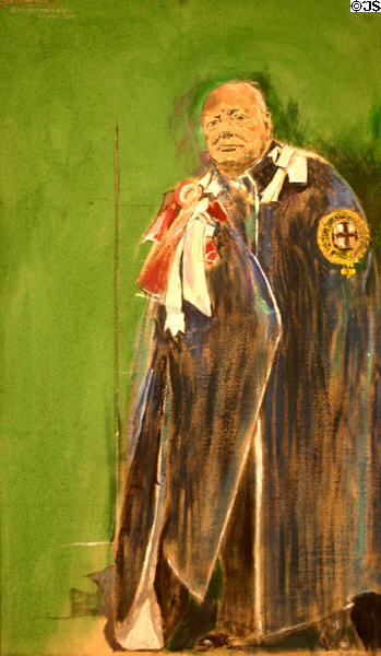 Portrait of Sir Winston Churchill in Garter Robes (1955) by Graham Vivian Sutherland at Beaverbrook Art Gallery. Fredericton, NB.
