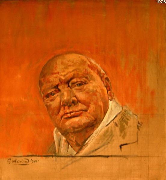 Study of Sir Winston Churchill (1954) by Graham Vivian Sutherland at Beaverbrook Art Gallery. Fredericton, NB.