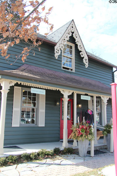 Shop with neo-Gothic bargeboard in village. Kleinburg, ON.