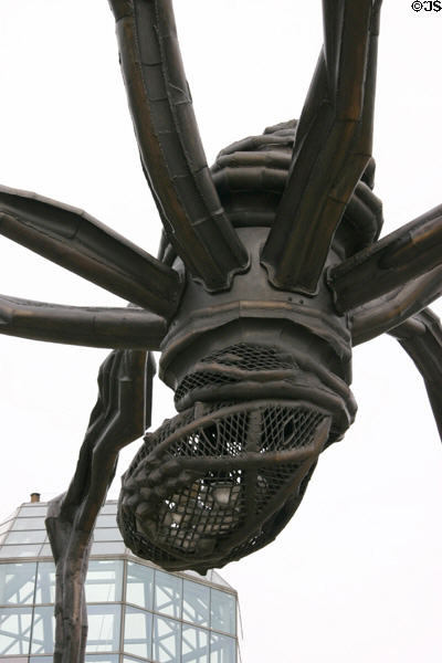 Egg case of spider sculpture Maman (2005) by Louise Bourgeois outside National Gallery of Canada. Ottawa, ON.