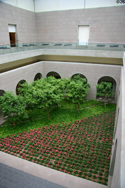 Courtyard with flowers in National Gallery of Canada. Ottawa, ON.