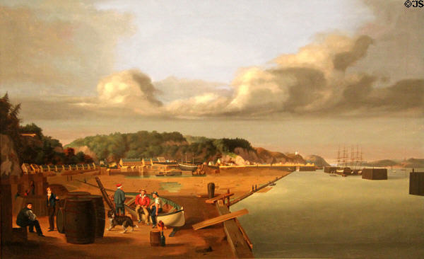 Timber & shipbuilding yards at Quebec City (1840) by Robert C. Todd at National Gallery of Canada. Ottawa, ON.