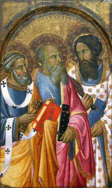 Saints Peter, John the Evangelist? & Bartholomew (c1385-90) by Tommaso del Mazza at National Gallery of Canada. Ottawa, ON.