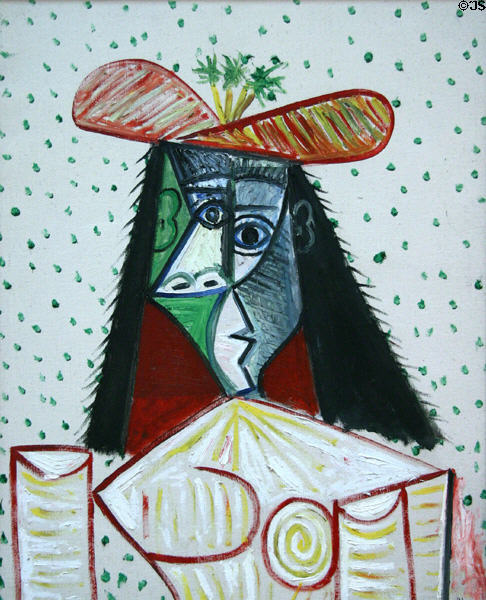 Woman in a Hat with Flowers (1944) by Pablo Picasso at National Gallery of Canada. Ottawa, ON.