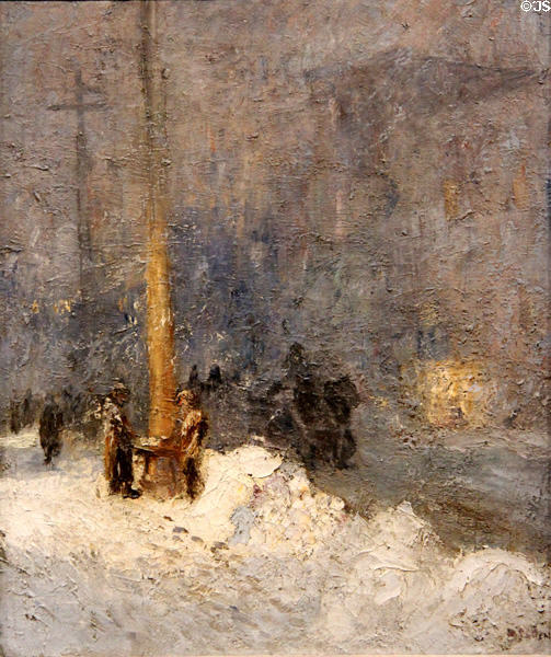 Snowstorm, Evening painting (c1911) by Maurice Cullen of Quebec at National Gallery of Canada. Ottawa, ON.