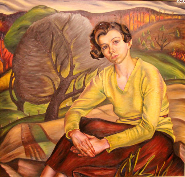 Girl in Yellow Sweater painting (1936) by Prudence Heward at National Gallery of Canada. Ottawa, ON.