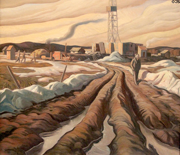 Imperial Wildcat no. 3, Excelsior Field, near Edmonton painting (1950) by H.G. Glyde at National Gallery of Canada. Ottawa, ON.