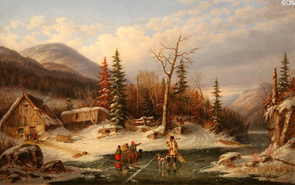 Winter Landscape, Laval painting (1862) by Cornelius Krieghoff at National Gallery of Canada. Ottawa, ON.