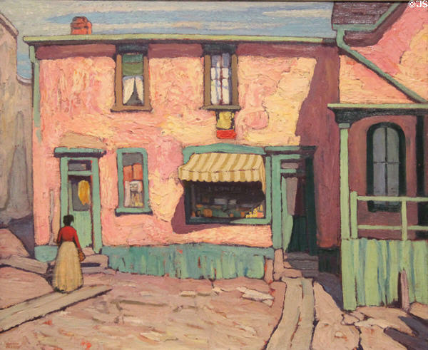 Italian Store in the Ward painting (1922) by Lawren S. Harris at National Gallery of Canada. Ottawa, ON.