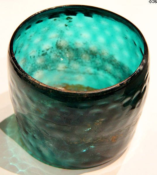 Molded glass beaker (10th-11thC) from Iran at Aga Khan Museum. Toronto, ON.