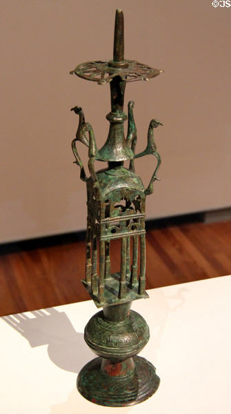 Bronze oil lamp stand (9th-10thC) from Arabic Spain at Aga Khan Museum. Toronto, ON.
