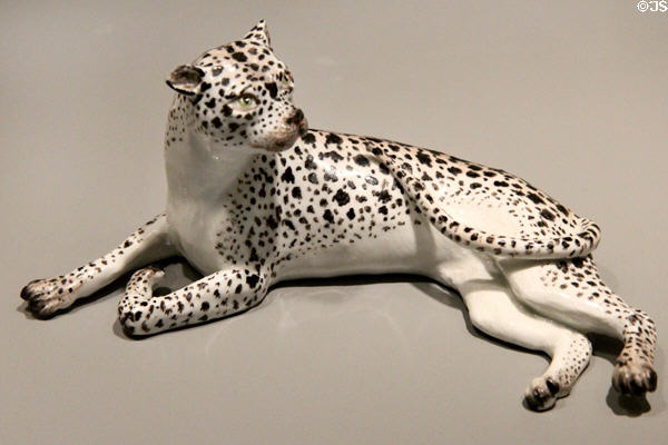 Meissen porcelain leopard sculpture (c1750s) at Gardiner Museum. Toronto, ON.