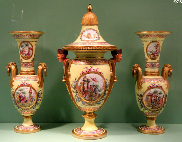 Sèvres porcelain vases (1780) by Jean-Jacques Dieu at Gardiner Museum. Toronto, ON.