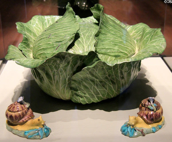 Faience cabbage tureen (c1754) from Strasbourg, France in private collection. ON.