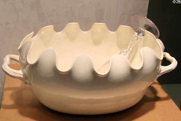 Creamware monteith (1770-80) by Wedgwood of Stoke-on-Trent, England at Gardiner Museum. Toronto, ON.