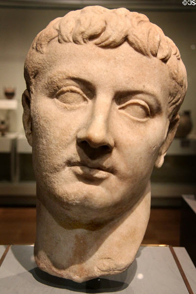 Marble portrait head of a Julio-Claudian prince (c10-35 CE) at Royal Ontario Museum. Toronto, ON.