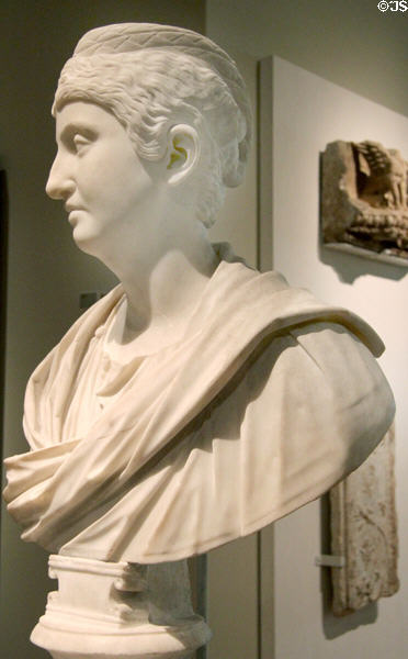 Faustina the Elder marble bust (138-141 CE) wife of Roman emperor Antoninus Pius (138-161) at Royal Ontario Museum. Toronto, ON.