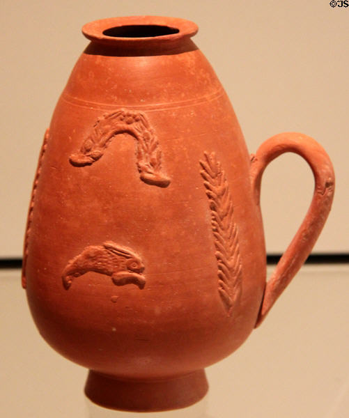 Roman earthenware jug with rabbit (330-350 CE) from Tunisia at Royal Ontario Museum. Toronto, ON.