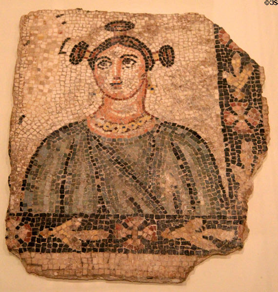 Floor mosaic with woman (c200-225 CE) from Eastern Mediterranean at Royal Ontario Museum. Toronto, ON.