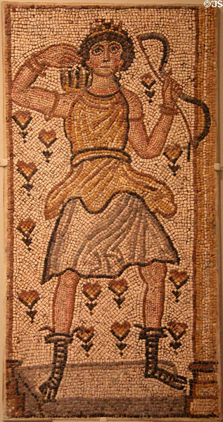 Floor mosaic with goddess Artemis (c400-500 CE) from Eastern Mediterranean at Royal Ontario Museum. Toronto, ON.