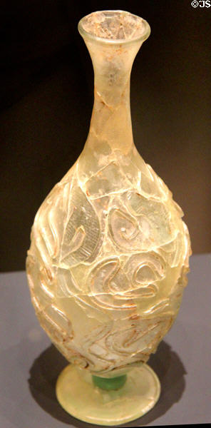 Glass snake-thread flask (c200 CE) from Syria or Palestine at Royal Ontario Museum. Toronto, ON.