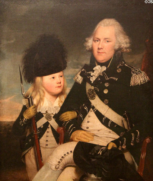 Loyalist William Jarvis & son Samuel Peters Jarvis painting (c1791-2) by James Earl at Royal Ontario Museum. Toronto, ON.