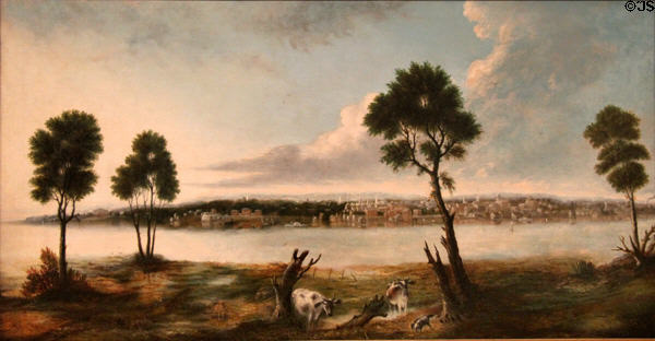 View of City of Toronto painting (c1850) by Edward Taylor Dartnell at Royal Ontario Museum. Toronto, ON.
