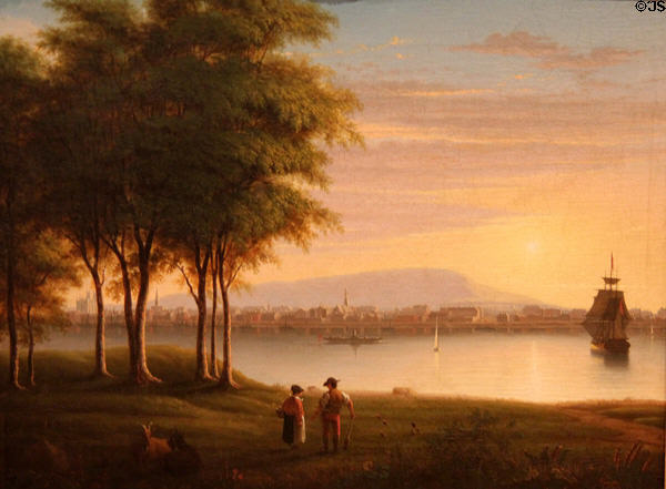 Montreal from St. Helen's Island painting (after 1843) by John Poad Drake at Royal Ontario Museum. Toronto, ON.