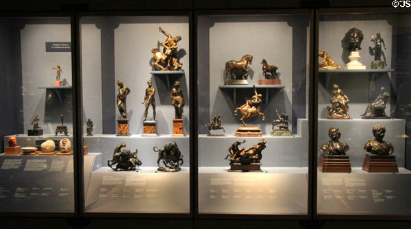 Display of bronze sculptures at Royal Ontario Museum. Toronto, ON.