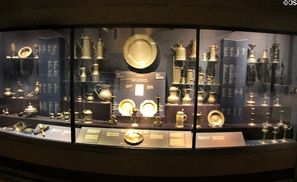 Collection of pewter at Royal Ontario Museum. Toronto, ON.