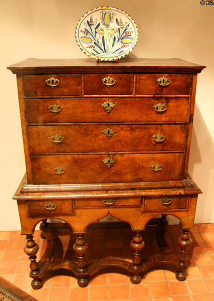 Cabinet on stand typical of late Medieval urban house (1480-1520) at Royal Ontario Museum. Toronto, ON.