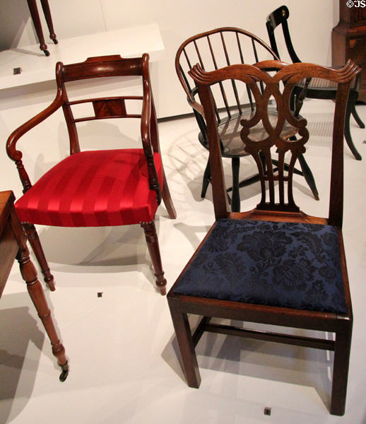 Mahogany chairs from Quebec (c1790-1835) at Royal Ontario Museum. Toronto, ON.