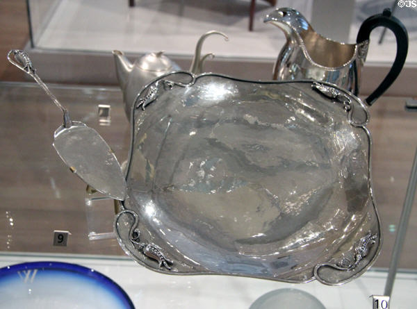 Silver cake plate & server (c1960-70) by Carl Poul Petersen at Royal Ontario Museum. Toronto, ON.