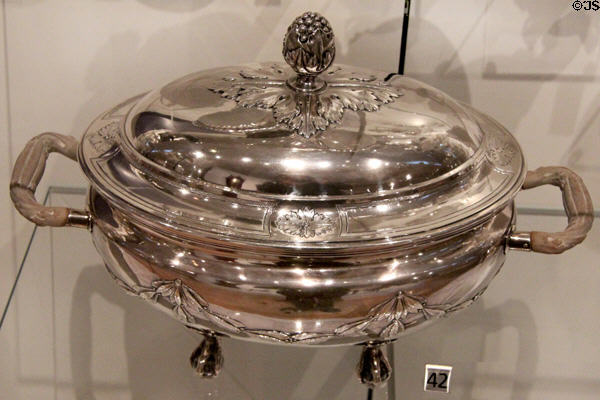 Silver soup tureen (c1795) by Laurent Amiot of Quebec City at Royal Ontario Museum. Toronto, ON.
