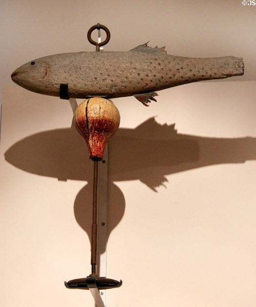 Fish weathervane (late 19thC) from Quebec at Royal Ontario Museum. Toronto, ON.