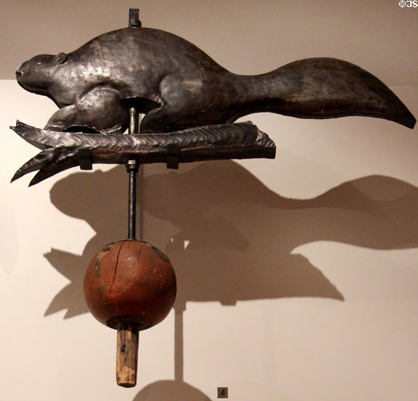 Beaver weathervane (early 20thC) from Quebec at Royal Ontario Museum. Toronto, ON.