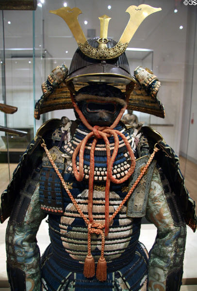 Japanese suit of armor (c1800) during Edo period at Royal Ontario Museum. Toronto, ON.