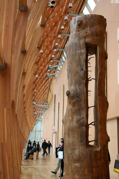 Wood sculpture in Gehry passage at Art Gallery of Ontario. Toronto, ON.