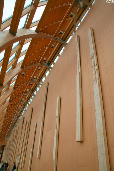 Wood sculpture in Gehry passage at Art Gallery of Ontario. Toronto, ON.