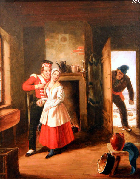 The Jealous Husband painting (c1847) by Cornelius Krieghoff at Art Gallery of Ontario. Toronto, ON.