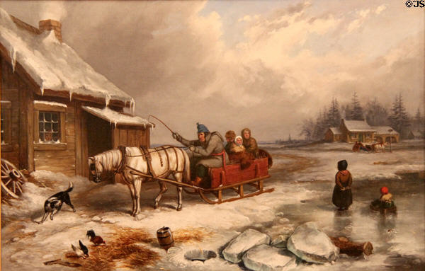 Return from the Village painting (1848) by Cornelius Krieghoff at Art Gallery of Ontario. Toronto, ON.