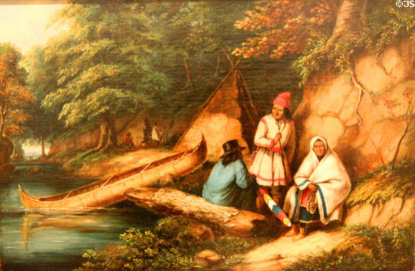 Caughnawaga group painting (c1848) by Cornelius Krieghoff at Art Gallery of Ontario. Toronto, ON.